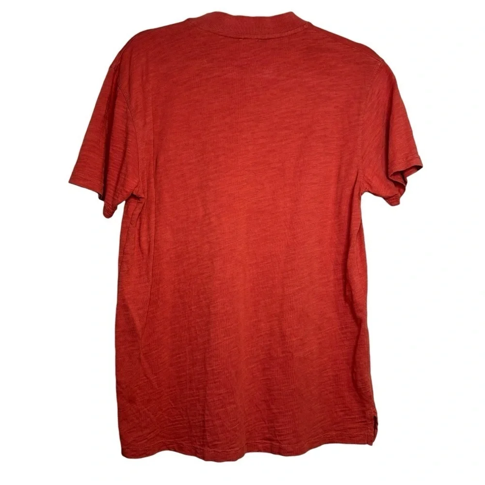 Steven Alan Vintage Slub Cotton Mock Polo-Faded Rust Orange (Size M)